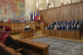 Slavnostní setkání v Karolinu u příležitosti předání jmenovacích dekretů novým profesorům. Foto: ČTK/Michal Krumphanzl 