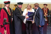 Za studentstvo Fakulty zdravotnických studií TUL převzali diplom Barbora Tylichová a Václav Nocar. Foto: Jaroslav Tomášek, TUL