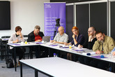 Stůl novinářů. Tisková konference na úvod akademického roku (3)