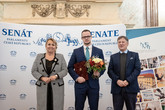 Jakub Erben s ministrem Vladimírem Balašem a náměstkyní Radkou Wildovou. Zdroj: MŠMT