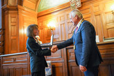 Eva Koudelková obdržela Medaili města Liberce za práci v oblasti vzdělávání a kultury. Foto: Jan Král