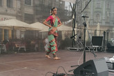 Mridini Kasavaraju předvádí ukázku tance Bharathanatyam. Foto: ZHR TUL