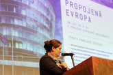 Diskuse Propojená Evropa s podtitulem 20 let ČR v EU z pohledu dopravní obslužnosti na TUL. Foto: Adam Pluhař