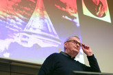 Architekt Jiří Suchomel během přednášky na TUL. Foto: Adam Pluhař