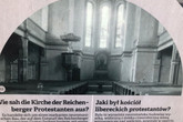 Historii evangelického kostela dnes připomíná naučná tabule. Foto: David Pluhař
