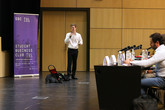 David Kárník skončil v soutěži se svým projektem chytrého psího obojku TailTracker na třetím místě a získal i cenu Miláček publika. Foto: Adam Pluhař