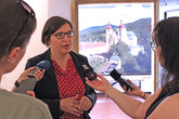 Tisková konference před zahájením výstavy v Klášteře Hejnice.