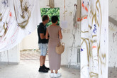 Vernisáž výstavy »Instalace–Exhibice–Demolice« na počest bourané budově E2. Foto: Adam Pluhař
