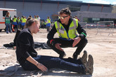 Praktická simulace záchrany při hromadném neštěstí. Foto: Adam Pluhař