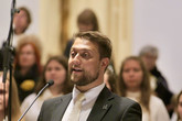 V kostele sv. Antonína Velikého v Liberci se odehrála česká premiéra komponovaného programu 'Paměť ohně, hlas křišťálu'. Foto: Matouš Terč