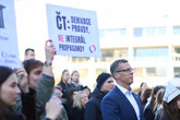 Protest na TUL proti rušení koncesionářských poplatků. Foto: Adam Pluhař