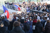 Protest na TUL proti rušení koncesionářských poplatků. Foto: Adam Pluhař