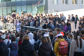 Protest na TUL proti rušení koncesionářských poplatků. Foto: Adam Pluhař