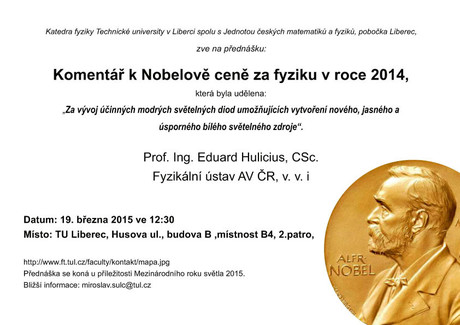 Mezinárodní rok světla 2015 si připomeneme přednáškou