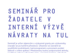 Úvodní seminář Návraty - plakát